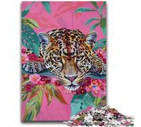 Puzzle per adulti da 1000 pezzi, difficile, motivo leopardo psichedelico, ideale come regalo per tutta la famiglia, adatto per bambini di età compresa tra 38 e 14 anni (38x26cm)