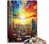 Puzzle per adulti da 1000 pezzi,difficile,paesaggio urbano,arcobaleno colorato,puzzle da 1000 pezzi,ideale come regalo per tutta la famiglia,adatto per bambini di età compresa tra 50 e 14 anni
