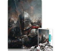 Puzzle per adulti da 1000 pezzi difficile raffigurante un cavaliere medievale guerriero dipinto ideale come regalo per tutta la famiglia adatto per bambini di età compresa tra 38x26cm e 14 anni