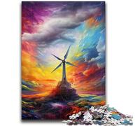 Puzzle per adulti da 1000 pezzi, difficili, colorati, con mulini a vento, ideali come regali per tutta la famiglia, adatti per bambini di età compresa tra 50 e 75cm