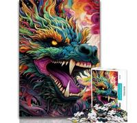 Puzzle per adulti da 1000 pezzi,difficili da realizzare,motivo: draghi volanti,per ammazzare il tempo durante le vacanze,con pezzi completamente interconnessi e di forma casuale (dimensioni 38x26cm)