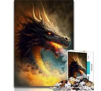 Puzzle per adulti da 1000 pezzi,difficili,drago di fuoco in paradiso,puzzle per adulti,per ammazzare il tempo durante le vacanze,con pezzi completamente interconnessi e di forma casuale (75x50cm)