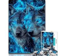 Puzzle per adulti da 1000 pezzi difficili, motivo: lupo, per ammazzare il tempo durante le vacanze, con pezzi completamente interconnessi e di forma casuale (dimensioni 38x26cm)