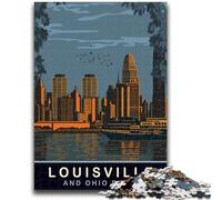 Puzzle per adulti da 1000 pezzi, difficili, raffiguranti Louisville e il fiume Ohio, ideali come regali per tutta la famiglia, adatti per bambini di età compresa tra 50 e 75cm