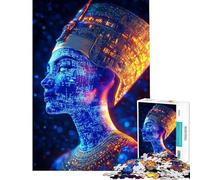 Puzzle per adulti da 1000 pezzi digitale con la regina Nefertiti ideale per adolescenti famiglie divertimento e umorismo perfetto come regalo di compleanno o per occasioni speciali (38x52cm)