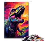 Puzzle per adulti da 1000 pezzi dinosauri circondati da schizzi Molti puzzle colorati Ogni pezzo è unico Gioco stimolante e divertente per tutta la famiglia 75x50 cm