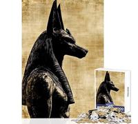 Puzzle per adulti da 1000 pezzi,dio egizio Anubi,giocattolo educativo,ottimo regalo per giochi rilassanti con poster abbinato e quiz,dimensioni foglio 38x26cm