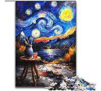 Puzzle per adulti da 1000 pezzi "Dipingere sotto il cielo notturno" in cartone, gioco rompicapo per adolescenti, regalo perfetto per una serata di giochi in famiglia (dimensioni 26x38cm)