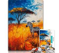 Puzzle per adulti da 1000 pezzi,dipinto a olio di una zebra africana,puzzle da 1000 pezzi,attività divertente per la casa,giocattoli per i giorni di pioggia,regali di compleanno (dimensioni 38x26cm)