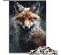 Puzzle per adulti da 1000 pezzi,dipinto a olio,ritratto di volpe in legno,attività divertente per la casa,50x75cm,attività divertente per la famiglia,sfida mentale,regalo perfetto per adolescenti