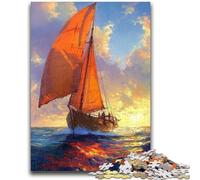 Puzzle per adulti da 1000 pezzi, dipinto a olio su barca a vela, aiuta il cervello a esercitare i giocattoli avvincenti per coltivare la pazienza, collezione di artisti, belle arti, 26x38cm