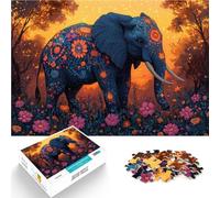 Puzzle per adulti da 1000 pezzi Dipinto astratto Elefante Fatto di cartone per età 14+ Decorazione da parete con giocattoli Regali di compleanno e regali unici misurare：38x52cm