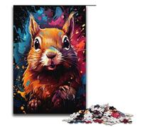 Puzzle per adulti da 1000 pezzi dipinto colorato scoiattolo puzzle di carta gioco educativo sfida giocattolo 1000 pezzi (38x26 cm)
