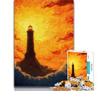 Puzzle per adulti da 1000 pezzi, dipinto del faro, antistress, sfida difficile, arredamento e regali unici per la casa (38x26cm)