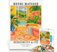 Puzzle per adulti da 1000 pezzi dipinto di Henri Matisse "Interno con echidna" ideale per rilassarsi divertirsi a casa e rafforzare l'amore di coppia 50x75cm