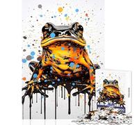 Puzzle per adulti da 1000 pezzi dipinto di rane colorate giocattolo educativo regalo per donne e uomini gioco rompicapo allena il cervello e le mani dimensioni 38x26cm
