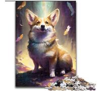 Puzzle per adulti da 1000 pezzi, dipinto di un cane Corgi in legno, attività divertente per la casa, 50x75cm, coinvolgente attività per la serata di gioco in famiglia