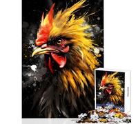 Puzzle per adulti da 1000 pezzi,dipinto di un gallo dorato,giocattoli antistress,ottimi regali e giocattoli,giochi rilassanti,allena il cervello e le mani,dimensioni 50x75cm