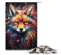 Puzzle per adulti da 1000 pezzi dipinto psichedelico colorato di volpe decorazione per la casa giocattoli puzzle ideale come regalo per tutta la famiglia 1000 pezzi (38x26 cm)