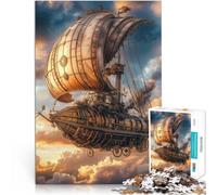 Puzzle per adulti da 1000 pezzi Dirigibile Steampunk Fatto di cartone per età 14+ Giochi educativi fai da te perché è ideale come regalo per tutta la famiglia misurare：38x52cm