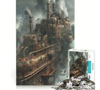Puzzle per adulti da 1000 pezzi dirigibile steampunk giocattolo educativo difficile e stimolante per rafforzare l'amore tra le coppie 38x52cm