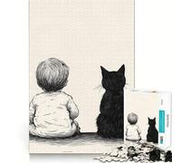 Puzzle per adulti da 1000 pezzi,divertente gioco di squadra per bambini e gatti,sfida mentale,gioco accogliente,regalo di compleanno (50x75cm)