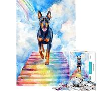 Puzzle per adulti da 1000 pezzi Doberman Rainbow Bridge Giocattolo avvincente per coltivare la pazienza Gioco impossibile Analisi e logica Regalo di compleanno (Dimensioni 75x50cm)