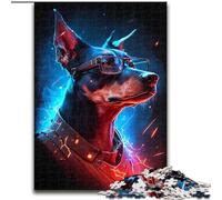 Puzzle per adulti da 1000 pezzi Dobermann in legno, rompicapo ad alta difficoltà per adolescenti, 50x75cm, gioco interattivo per famiglie