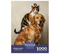 Puzzle Per Adulti Da 1000 Pezzi Dog, Cat, And Mouse Portrait Puzzle Per Adulti Gioco Per Famiglie Taglio Di Precisione Regali Unici Per Compleanno E Natale 38x26cm/1000pcs