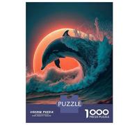 Puzzle Per Adulti Da 1000 Pezzi Dolphin Sunset Puzzle Per Adulti Giochi Per Famiglie Difficili Impegnativi Da Completare 70x50cm/1000pcs