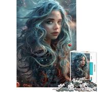 Puzzle per adulti da 1000 pezzi donna anime dai capelli grigi puzzle per adulti giocattolo fai da te ideale per passare il tempo durante le vacanze ottimo regalo per gli appassionati di videogiochi