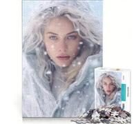Puzzle per adulti da 1000 pezzi, donna bionda tra i fiocchi di neve, gioco rompicapo, assemblaggio di figure, ottimo regalo per gli appassionati di videogiochi 50x75cm