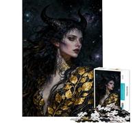 Puzzle per adulti da 1000 pezzi Donna con le corna in abito di foglie d'oro Divertimento a casa Decorazione perfetta Gioco impossibile per maggiori di 14 anni 50x75cm