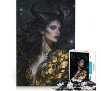 Puzzle per adulti da 1000 pezzi Donna con le corna in abito di foglie d'oro Gioco rilassante Divertimento a casa Rafforza l'amore tra le coppie 38x26cm
