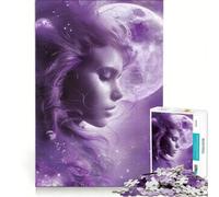 Puzzle per adulti da 1000 pezzi: Donna con un pianeta e lo spazio gioco educativo attività divertenti da fare a casa ideale per compleanni e Natale 38x26cm