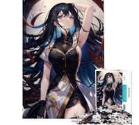 Puzzle per adulti da 1000 pezzi "Donna contro la luna" - Gioco antistress da 1000 pezzi - Decorazione per la casa - Gioco educativo per tutta la famiglia (38x52cm)