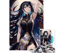 Puzzle per adulti da 1000 pezzi "Donna contro la Luna" - Puzzle fai da te da 1000 pezzi - Un'opera d'arte - Gioco stimolante e divertente per tutta la famiglia (50x75cm)