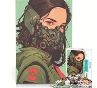 Puzzle per adulti da 1000 pezzi, donna cyberpunk con maschera, gioco impossibile, migliora la memoria, con pezzi a incastro di forma casuale 38x52cm