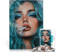 Puzzle per adulti da 1000 pezzi Donna dipendente dal fumo Fatto di cartone per 14+ Vacanza a casa: uccidere il tempo Idee regalo misurare：26x38cm/10.24 x 14.96pollice