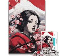 Puzzle per adulti da 1000 pezzi, donna giapponese con fiori di ciliegio, gioco stimolante, giocattoli educativi per l'apprendimento, regali di Babbo Natale segreto, 50x75cm (1000 pezzi)