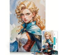 Puzzle per adulti da 1000 pezzi,Donna guerriera bionda,Gioco di precisione,Gioco divertente che stimola la mente,Momento di relax,Arte e svago natalizio 38x52cm