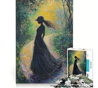 Puzzle per adulti da 1000 pezzi: Donna in un sentiero nel bosco gioco rompicapo difficile ideale come regalo per tutta la famiglia 38x52cm