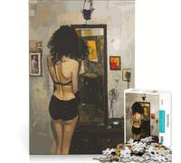 Puzzle per adulti da 1000 pezzi "Donna mattiniera che si prepara" gioco pratico difficile e stimolante ideale come regalo per tutta la famiglia 38x52cm