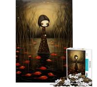 Puzzle per adulti da 1000 pezzi "Donna tra i pesci" - Una sfida impegnativa da completare per divertimento in famiglia - Giocattolo decorativo da parete per maggiori di 14 anni (38x52cm)