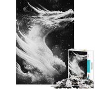 Puzzle per adulti da 1000 pezzi Drago bianco nello spazio Puzzle da 1000 pezzi Giocattolo Decorazione da parete Sfida impegnativa Bellissimo design Gioco (75x50cm)