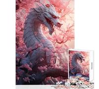 Puzzle per adulti da 1000 pezzi drago bianco Sakura giocattolo educativo ottimi regali e giocattoli giochi educativi interazione genitore-figlio dimensioni 38x52cm