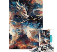 Puzzle per adulti da 1000 pezzi Drago bianco tra nuvole cosmiche Gioco rilassante antistress ideale come regalo per tutta la famiglia (dimensioni 38x26cm)