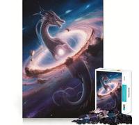 Puzzle per adulti da 1000 pezzi,Drago celeste nella nebulosa cosmica,bordi sottili,gioco creativo,divertente e rilassante,regalo di compleanno (38x26cm)