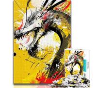 Puzzle per adulti da 1000 pezzi, drago cinese dipinto a olio, giocattoli educativi per l'apprendimento, ideale come regalo per tutta la famiglia dai 14 anni in su, 38x26cm