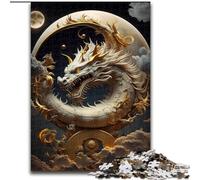 Puzzle per adulti da 1000 pezzi, Drago coraggioso, attività per famiglie che rafforza l'amore tra coppie dai 14 anni in su (dimensioni 26x38cm)